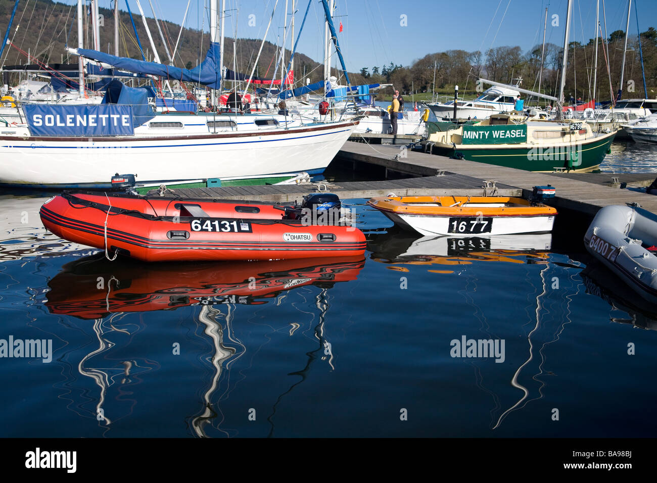 Boating Marina on Lake Windermere Stock Photo Alamy