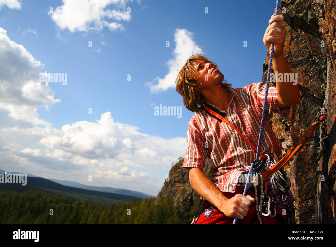 Rock climbing Norrbotten Sweden Stock Photo Alamy
