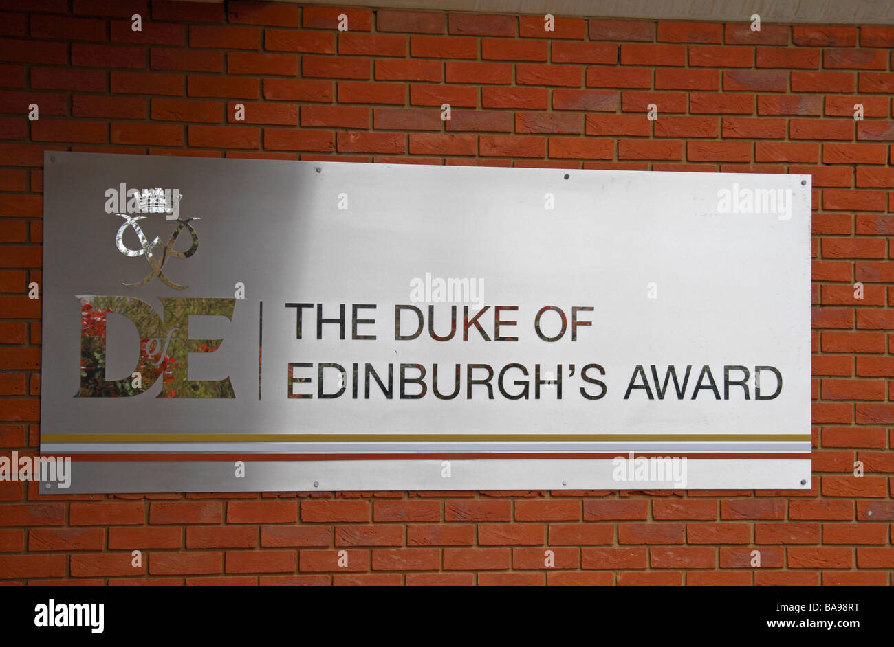 The sign outside the head office of the Duke of Edinburgh's Awards, in Windsor, Berkshire. Stock Photo