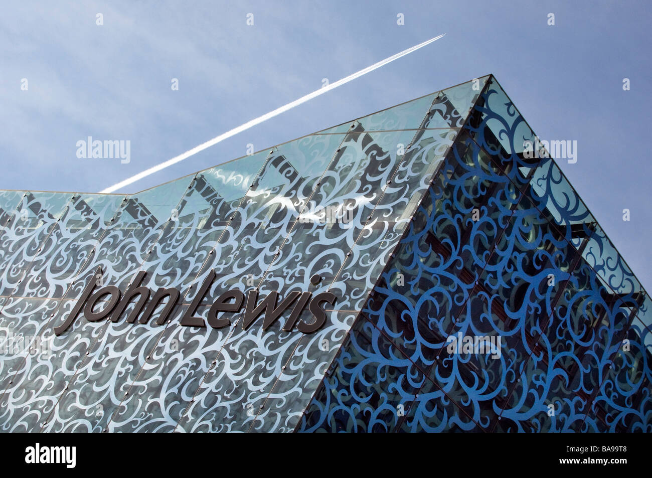 The striking new modern architecture of the glass fronted John Lewis