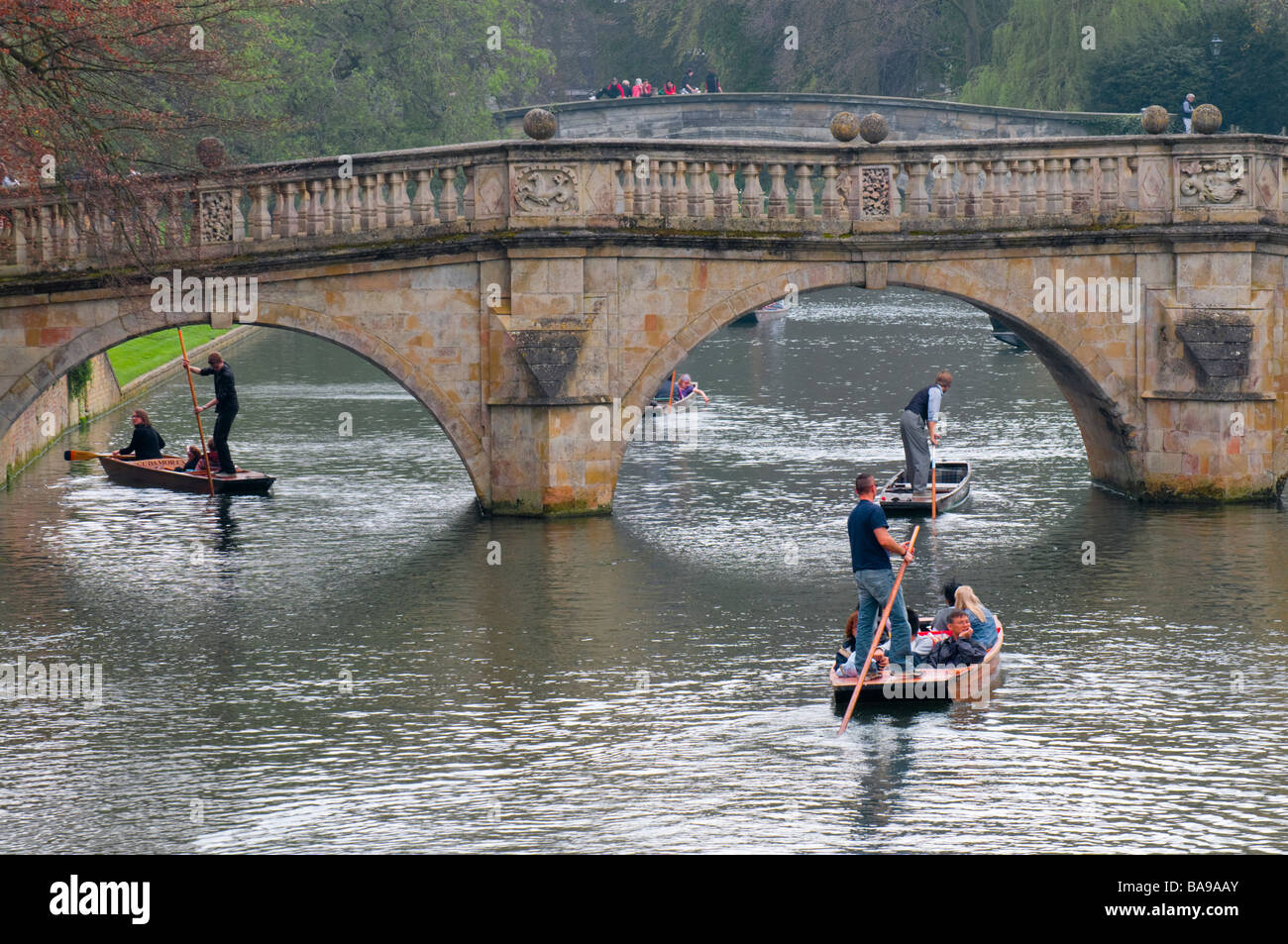 Cambridge England UK Punts on the river Cam Stock Photo