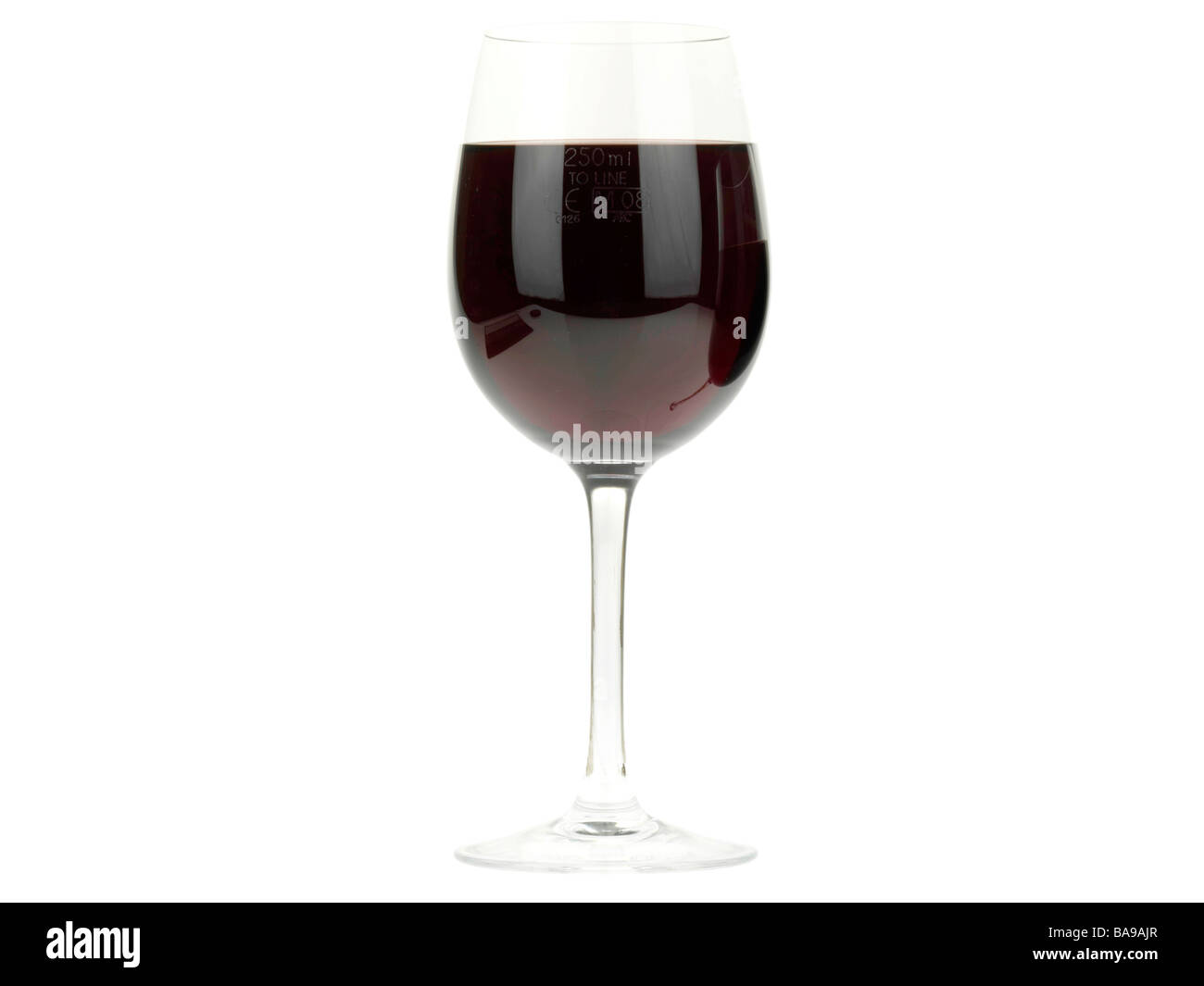 Glass Or Glasses Of Full Bodied Red Wine Isolated Against A White Background With A Clipping Path and No People Stock Photo