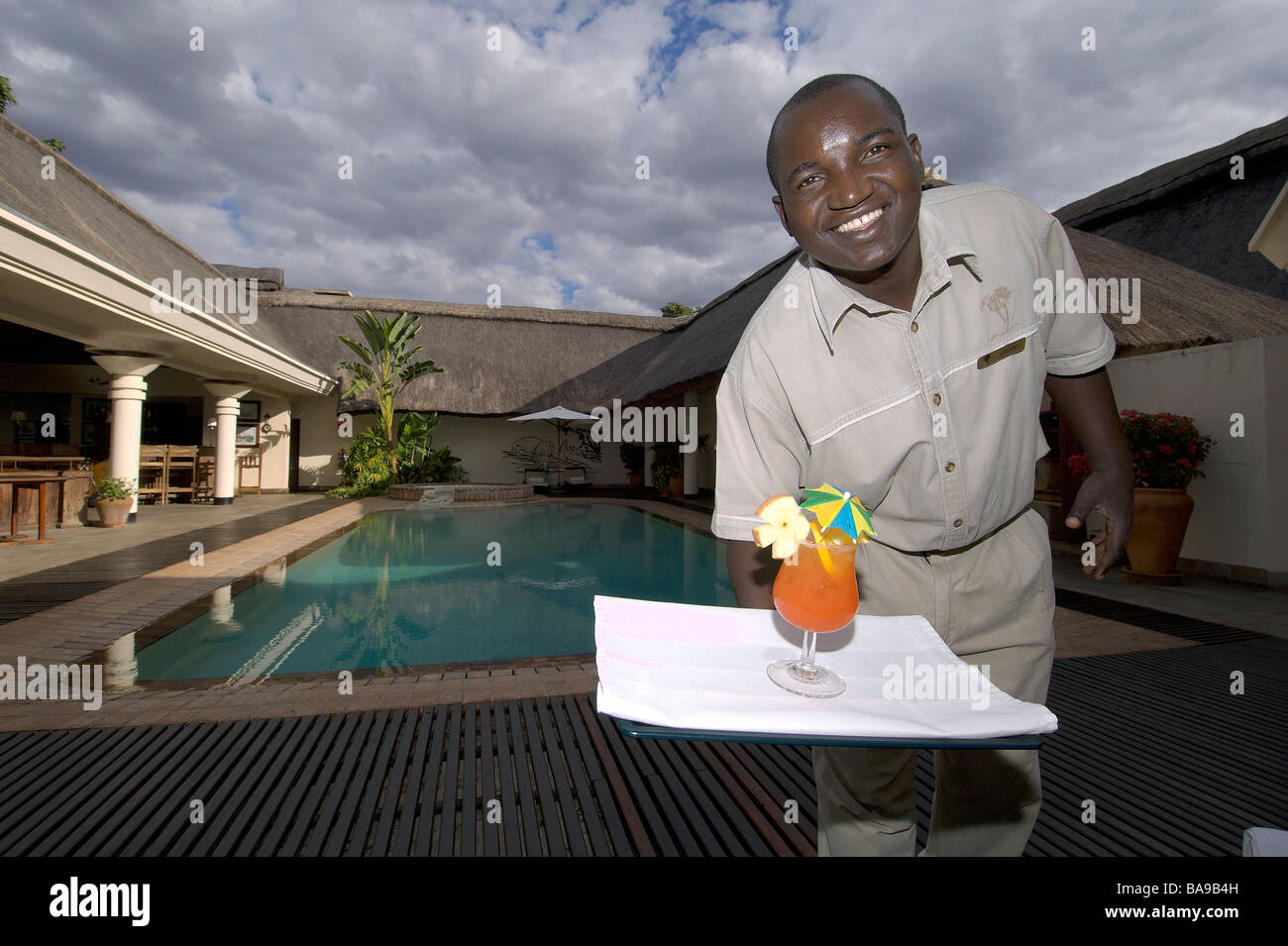 Visitors to Zimbabwe can enjoy some untamed luxury in some of the best hotels and resorts in Southern Africa Stock Photo