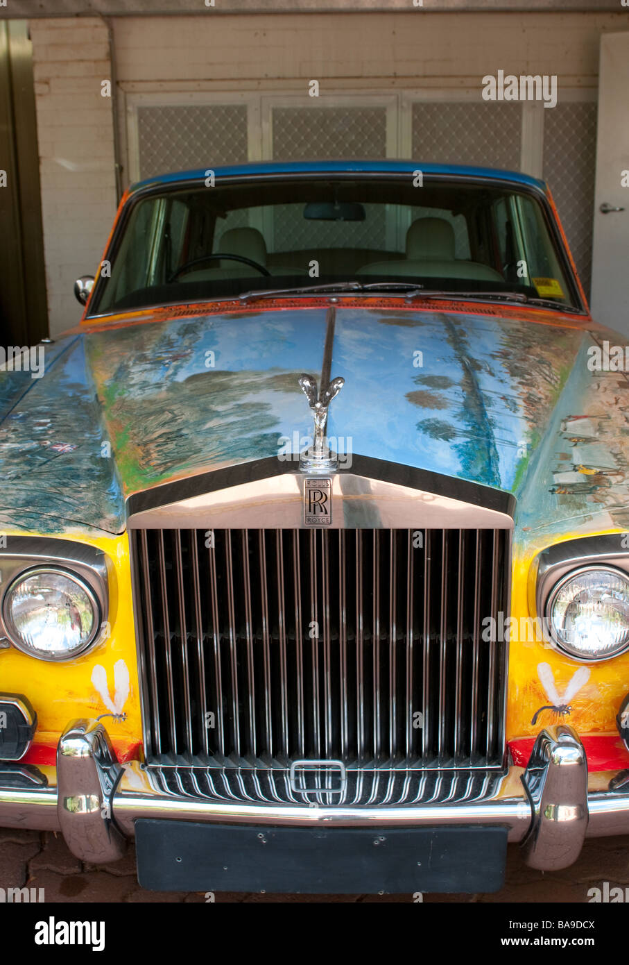 Colourfully painted Rolls Royce that belonged to Pro Hart Pro Hart