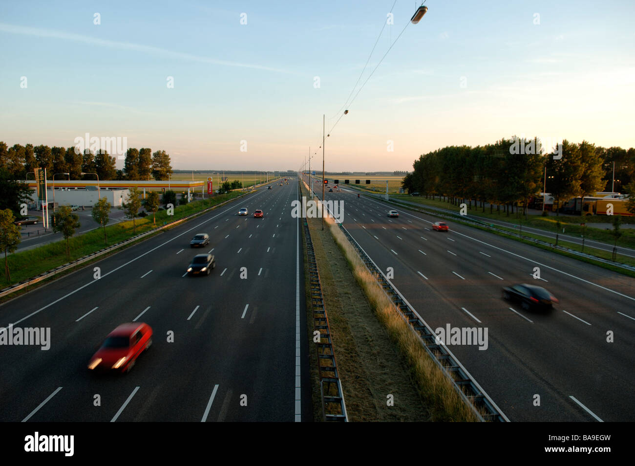 Multilane road outside Rotterdam, Holland. Stock Photo