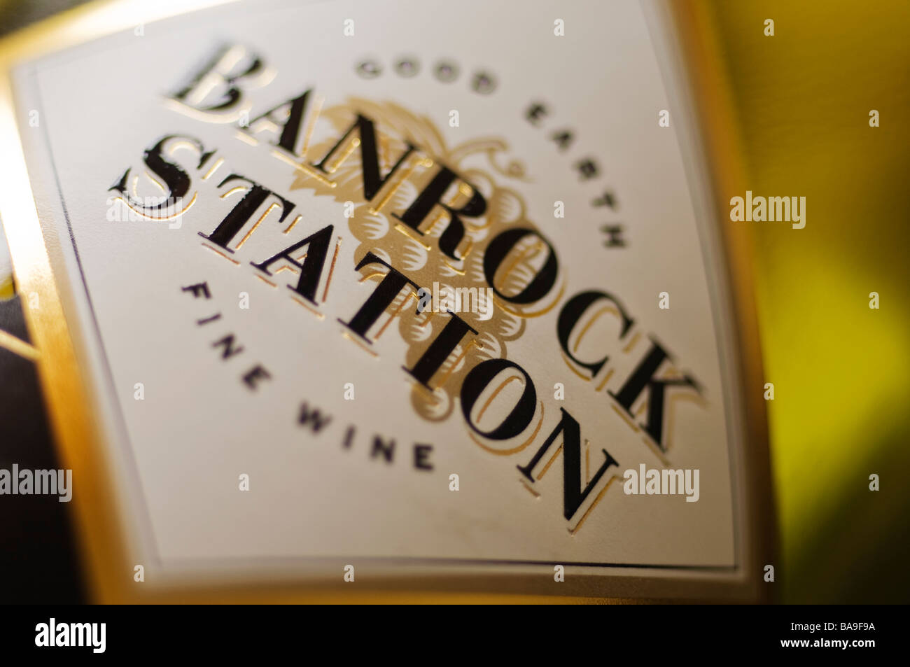 Banrock Station fine wine bottle label closeup Stock Photo