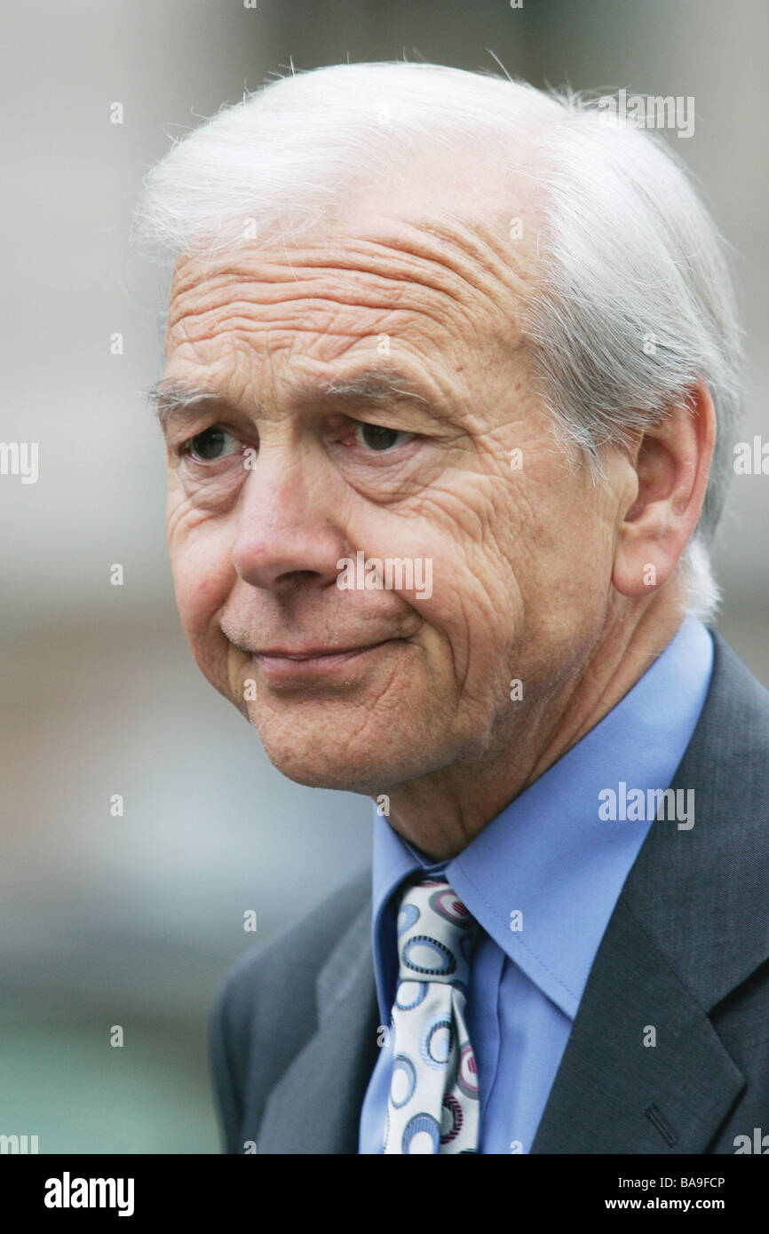 Radio and television presenter John Humphrys outside BBC Broadcasting House in London Stock Photo