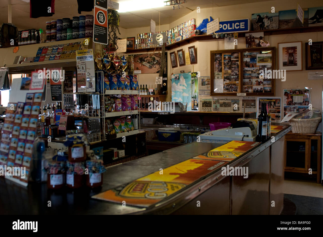 Inside of the pub in Silverton Hotel New South Wales Australia Stock Photo