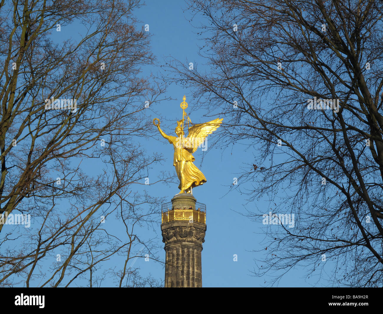 Berlin statue of Victoria on Victory Column Stock Photo Alamy