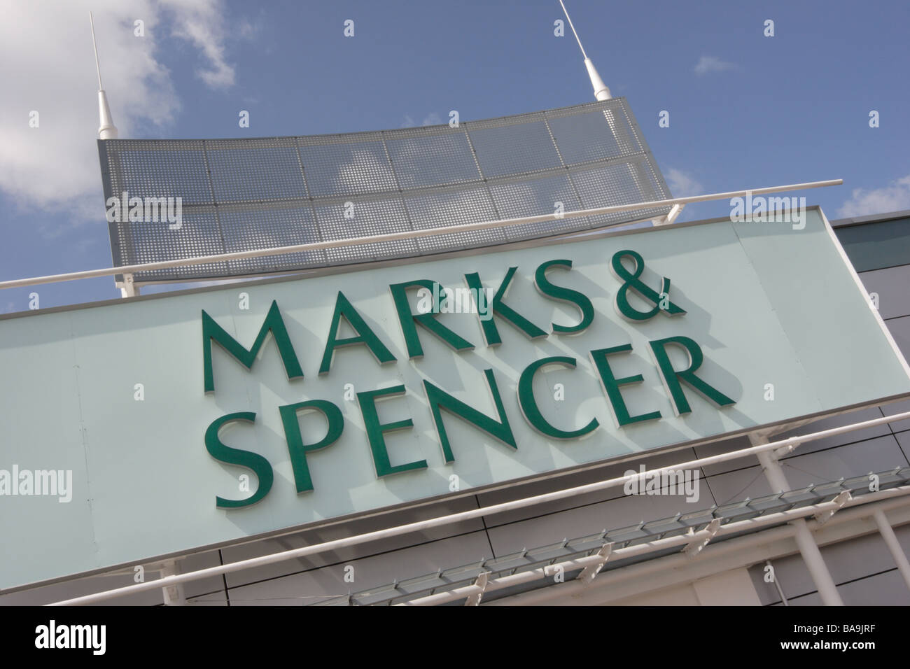 Marks and Spencer signage, Parkgate Shopping, Rotherham Stock Photo