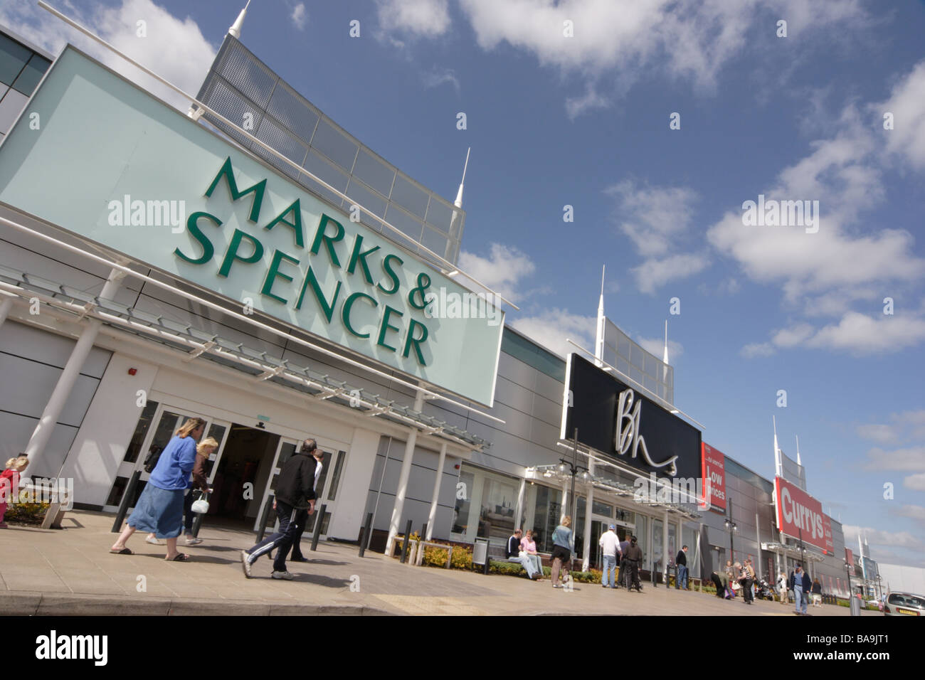 Shoppers at Marks and Spencer's, Parkgate Shopping, Rotherham Stock Photo