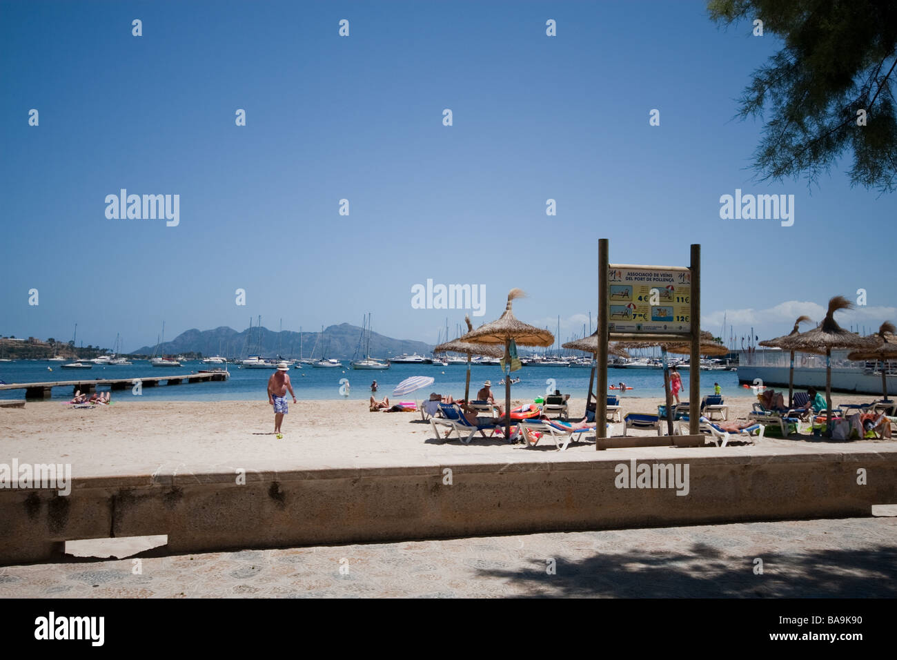 Hot Sunny beach scene in Majorca Stock Photo