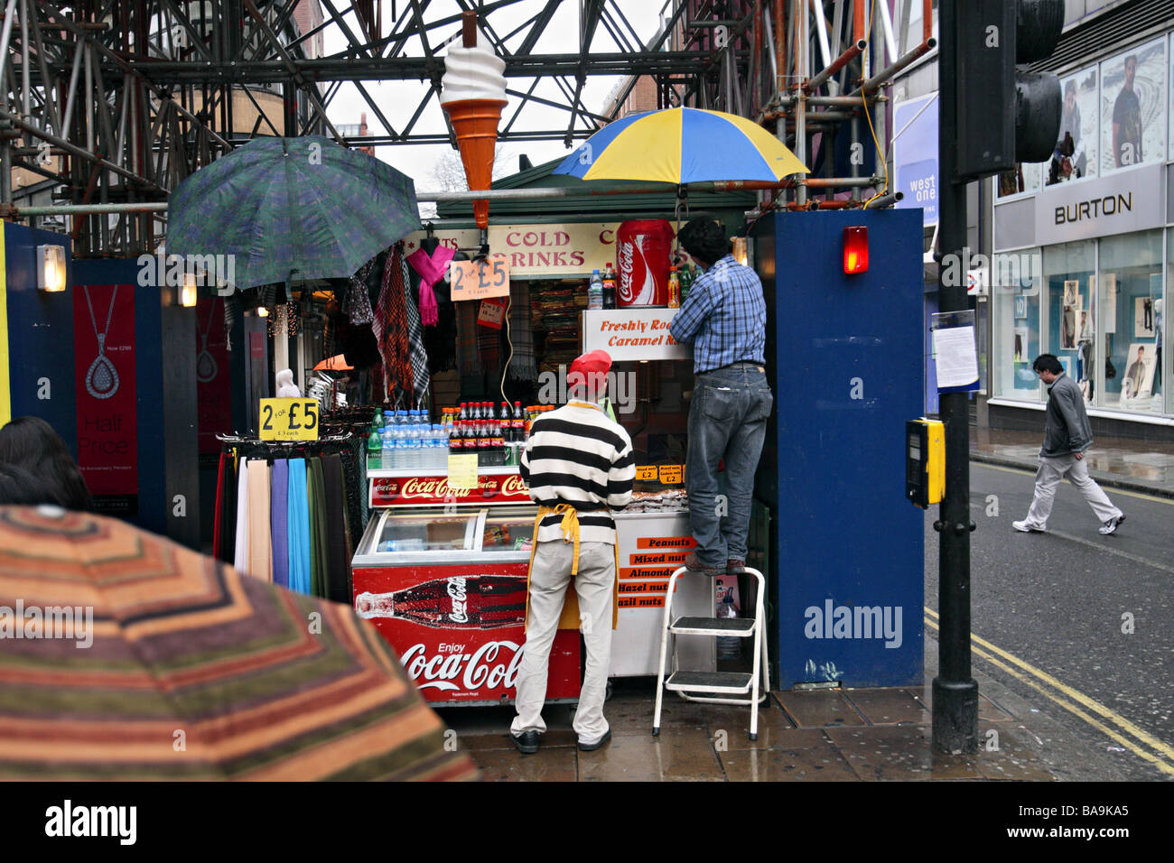 rainy day on oxford street london Stock Photo