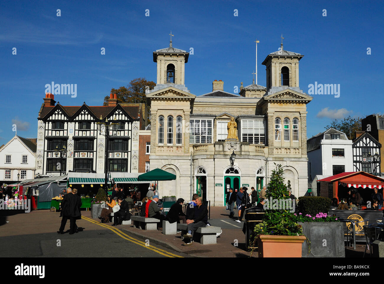 KingstonuponThames market square and town hall, London Stock Photo