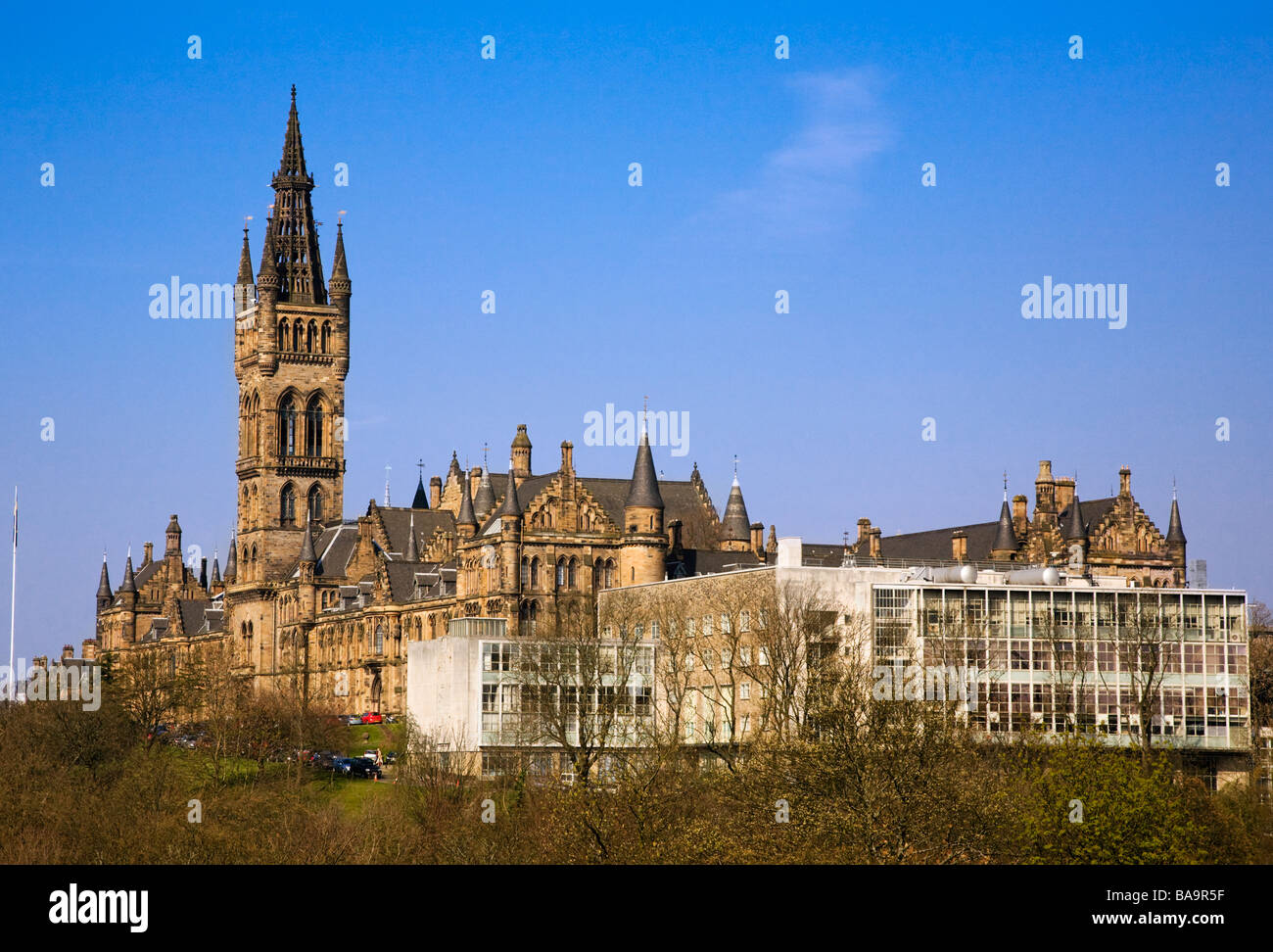 Glasgow University on Gilmorehill, City of Glasgow, Scotland. Stock Photo