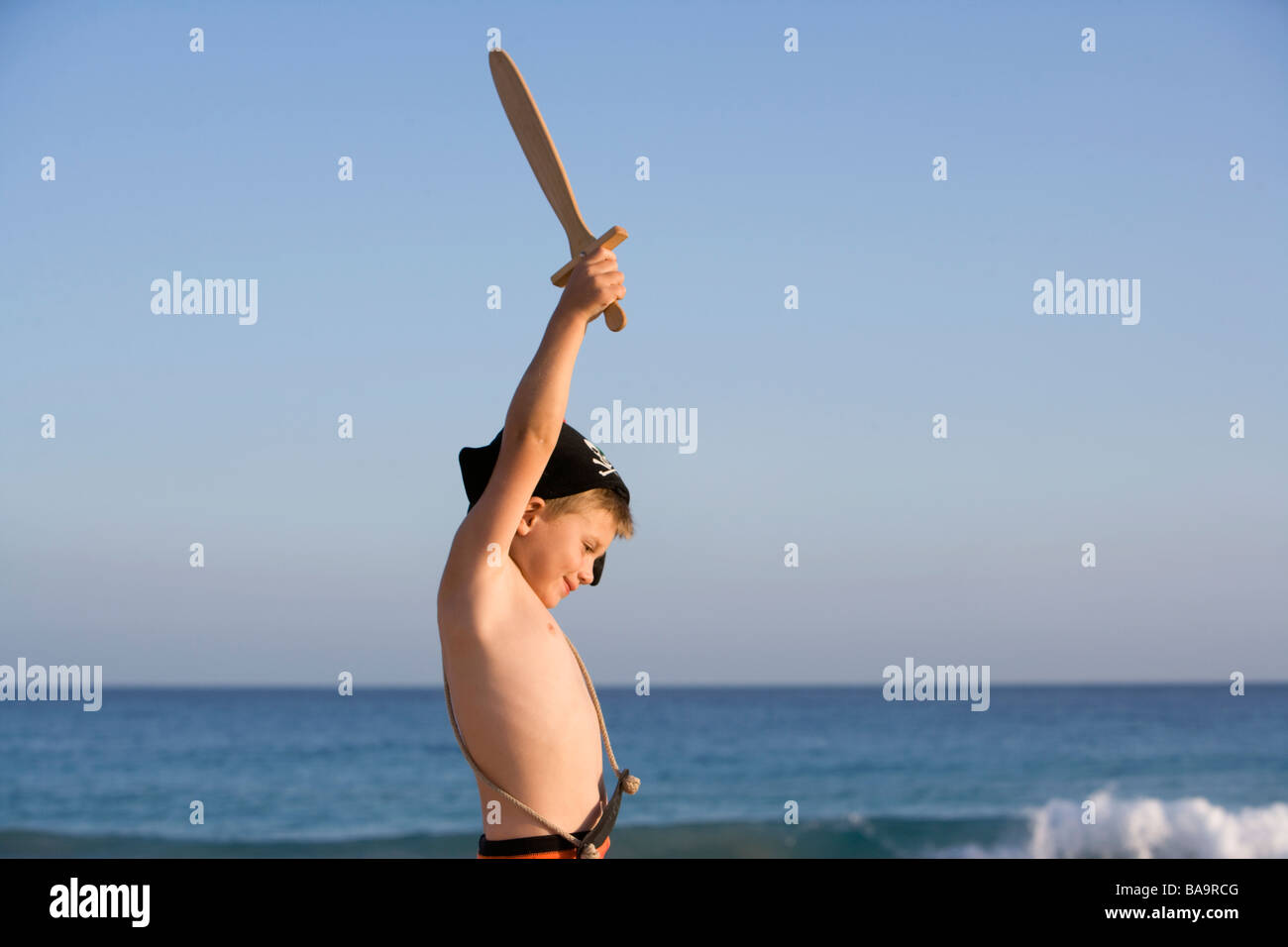 A playing child on the beach. Stock Photo