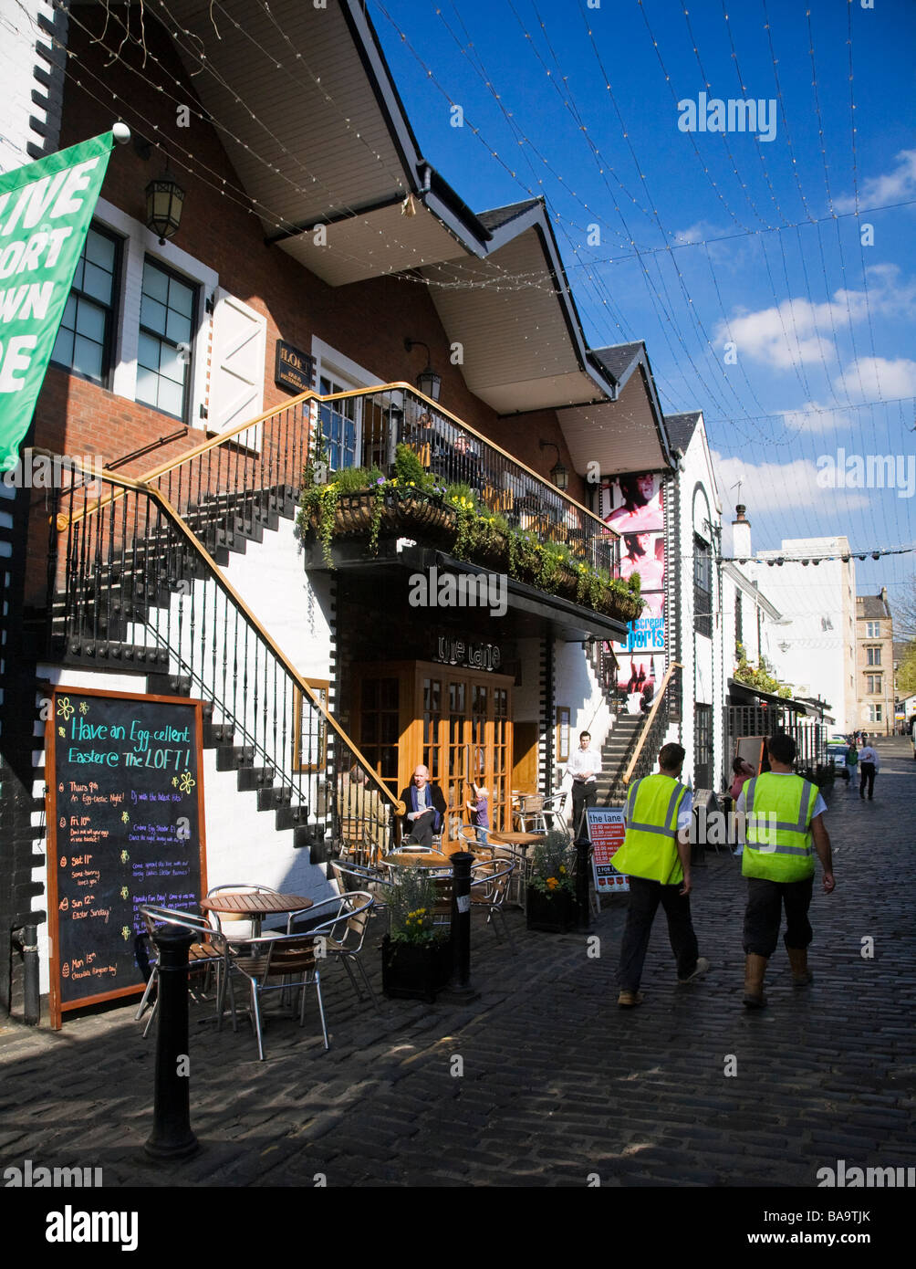 Ashton lane just off Byres Road in the west end of Glasgow, Scotland