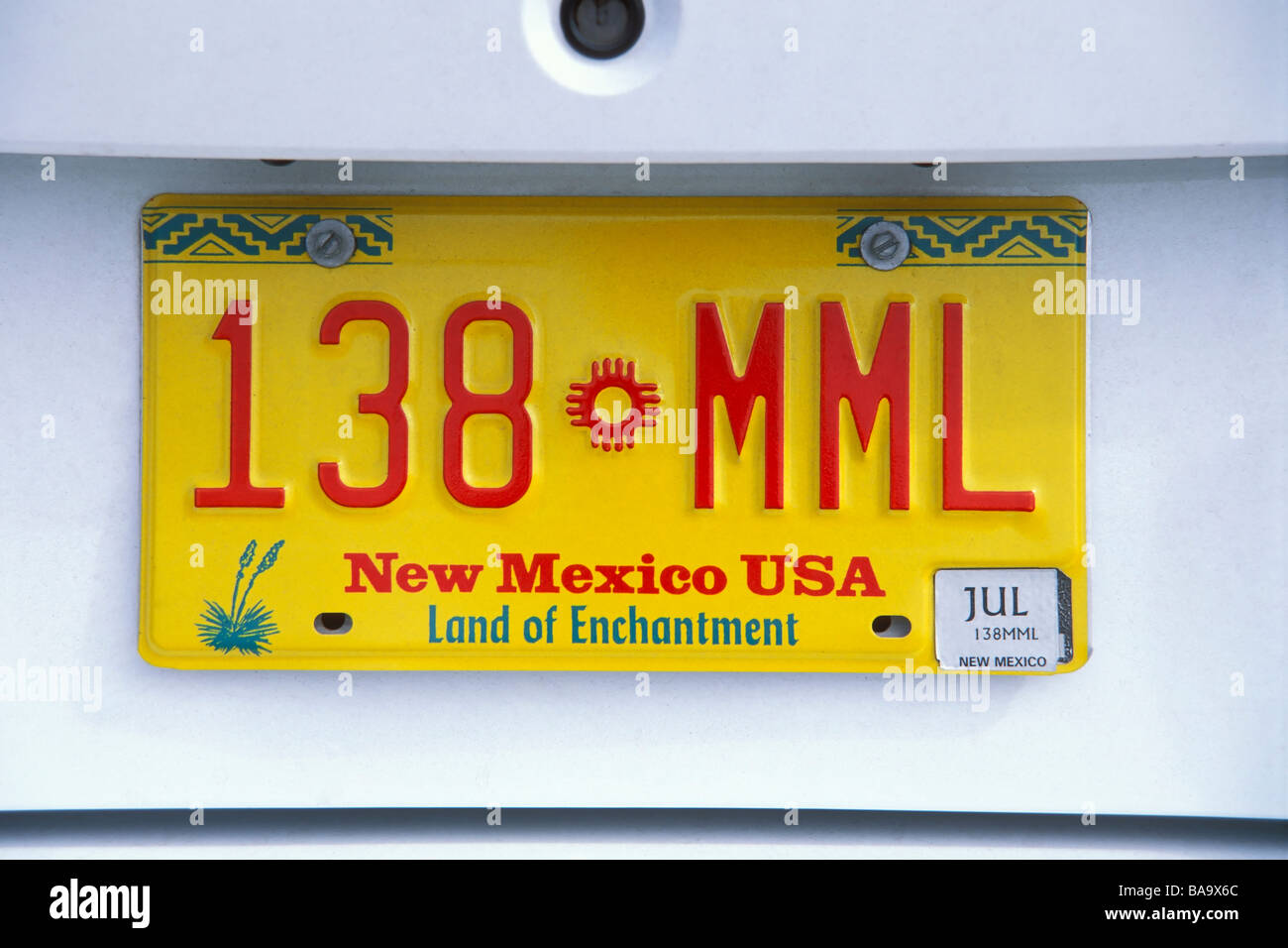 New Mexico license plate Albuquerque New Mexico Stock Photo