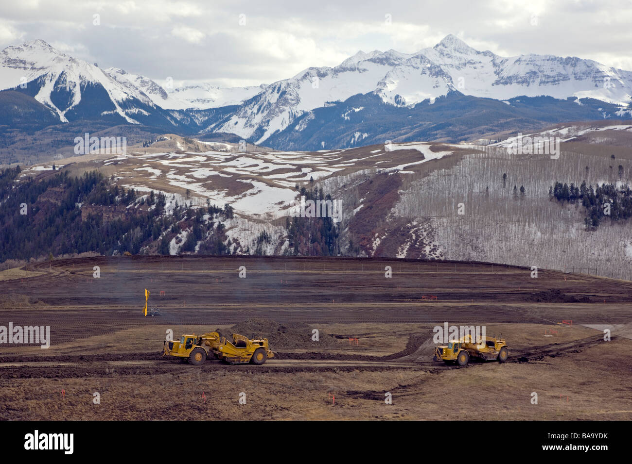 Construction activity at the Telluride Regional Airport Telluride Colorado USA Stock Photo Alamy