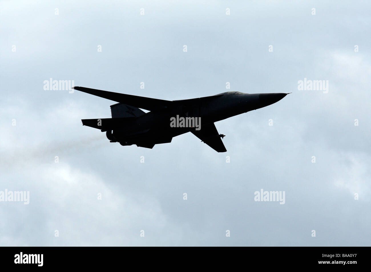 General Dynamics F 111 ,Swing Wing, Fighter Bomber in Flight Stock