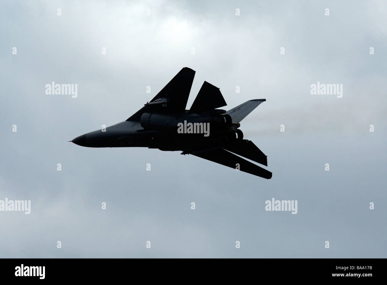 General Dynamics F 111 ,Swing Wing, Fighter Bomber in Flight Stock