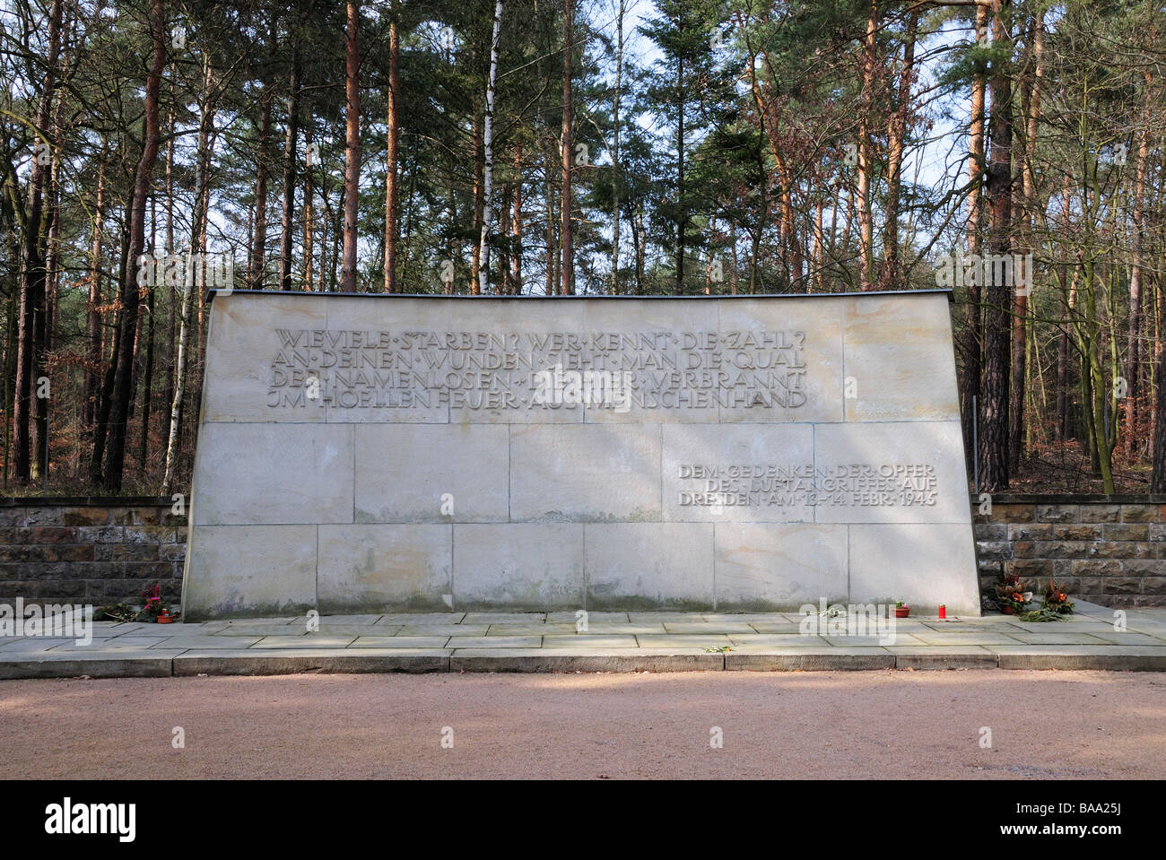 Memorial to the people of Dresden killed in the bombing raid that destroyed the city in February 1945 Stock Photo