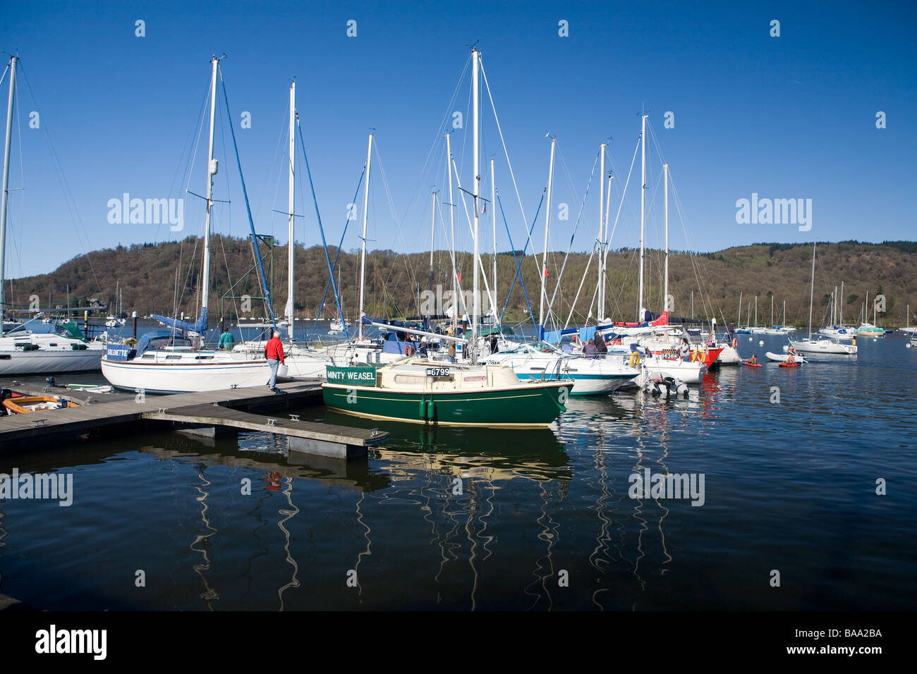 Lake Windermere Marina near Cockshott Point Stock Photo Alamy