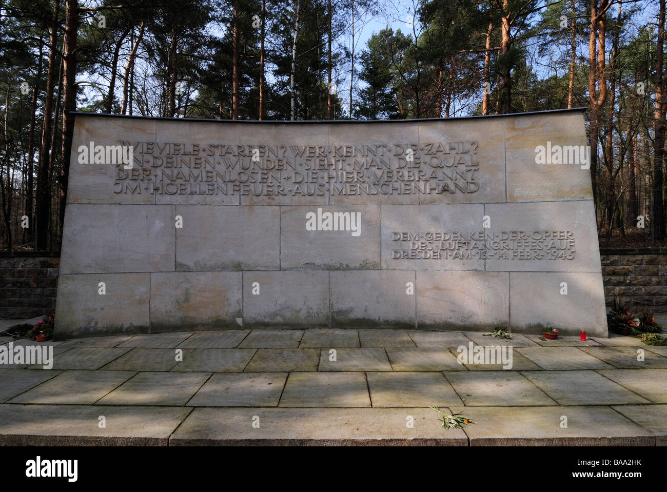 Memorial to the people of Dresden killed in the bombing raid that destroyed the city in February 1945 Stock Photo