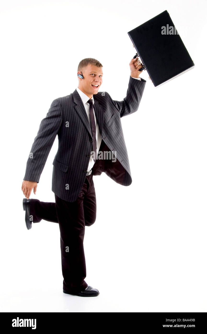 businessman running with briefcase Stock Photo - Alamy