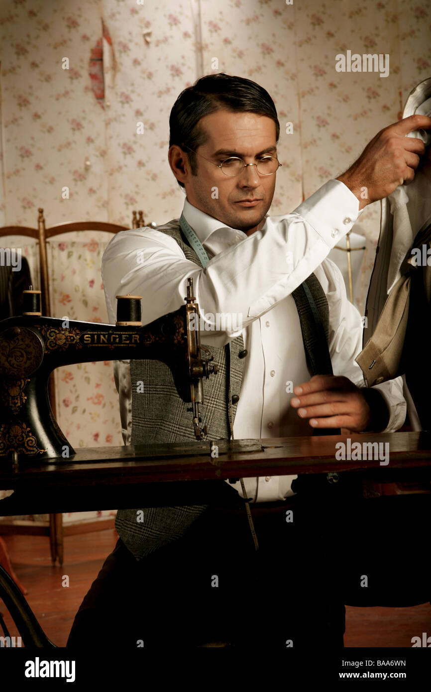 Tailor dressmaker at work Stock Photo Alamy