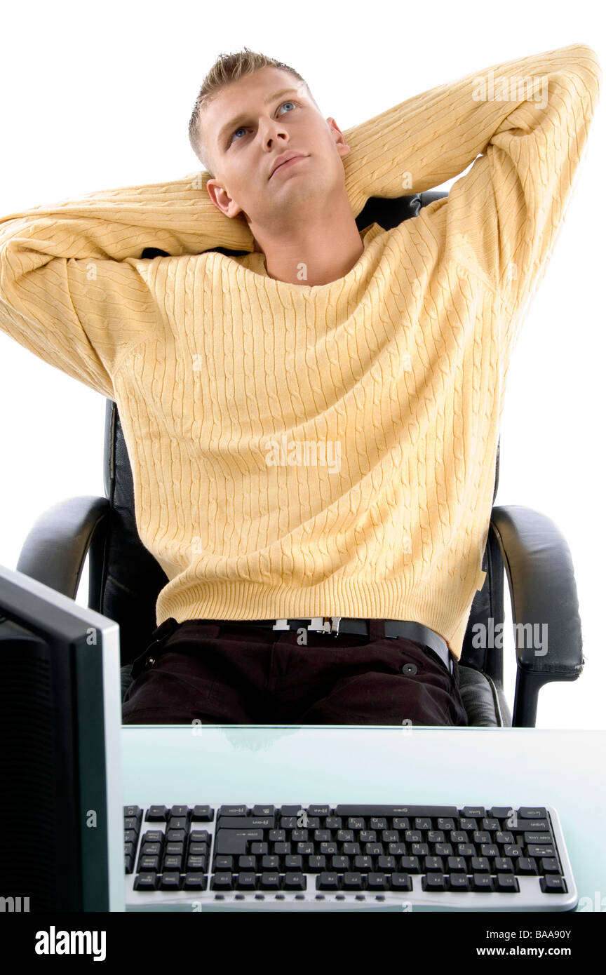 executive sitting idle Stock Photo Alamy