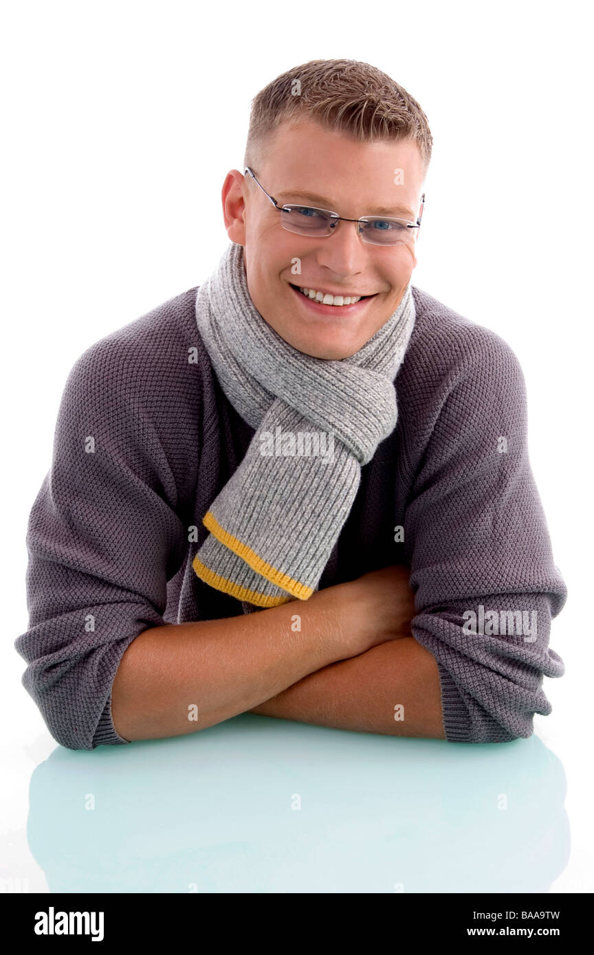 smiling young man wearing eyewear Stock Photo - Alamy