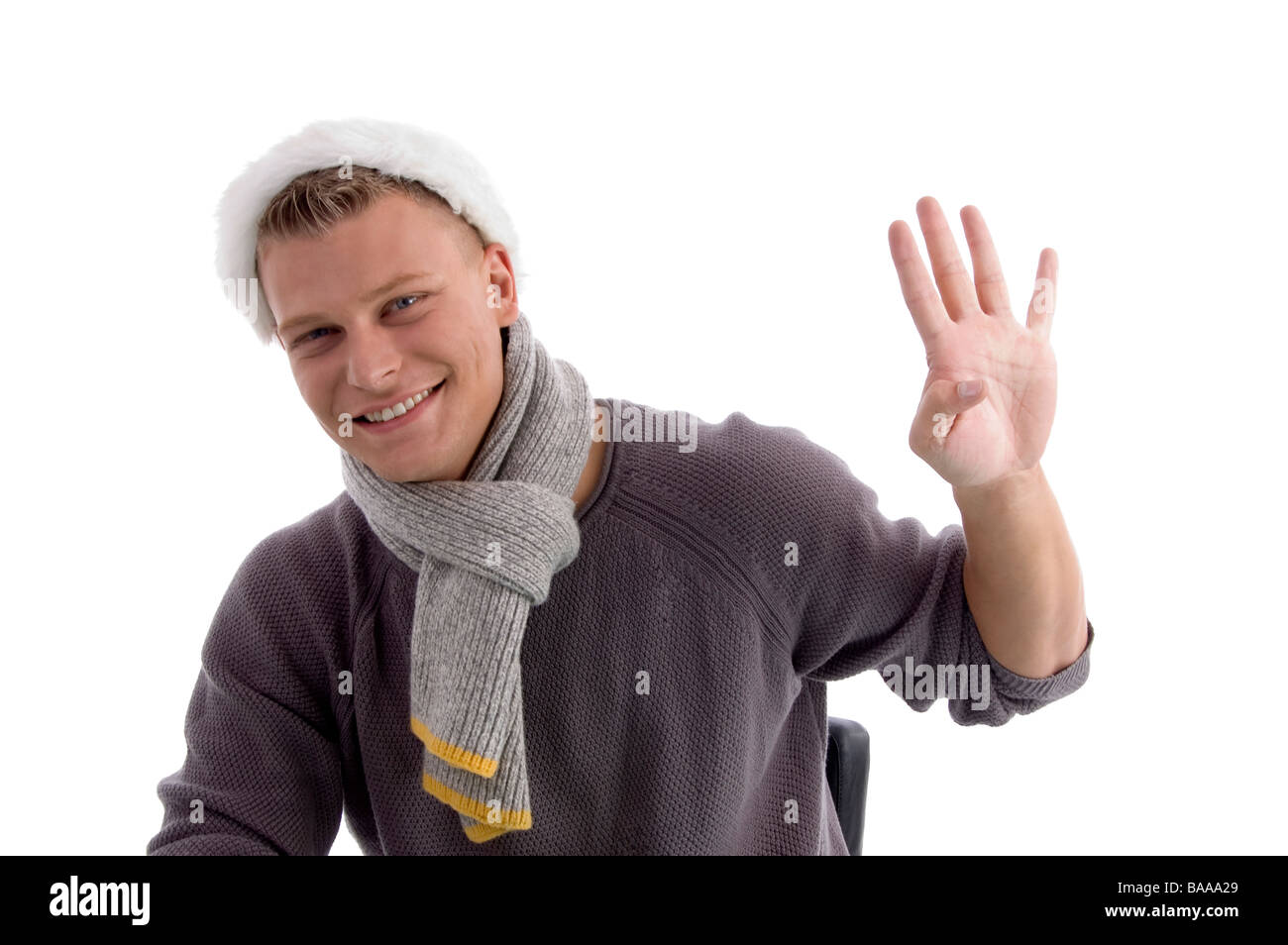 Male hand showing four fingers hi-res stock photography and images - Alamy