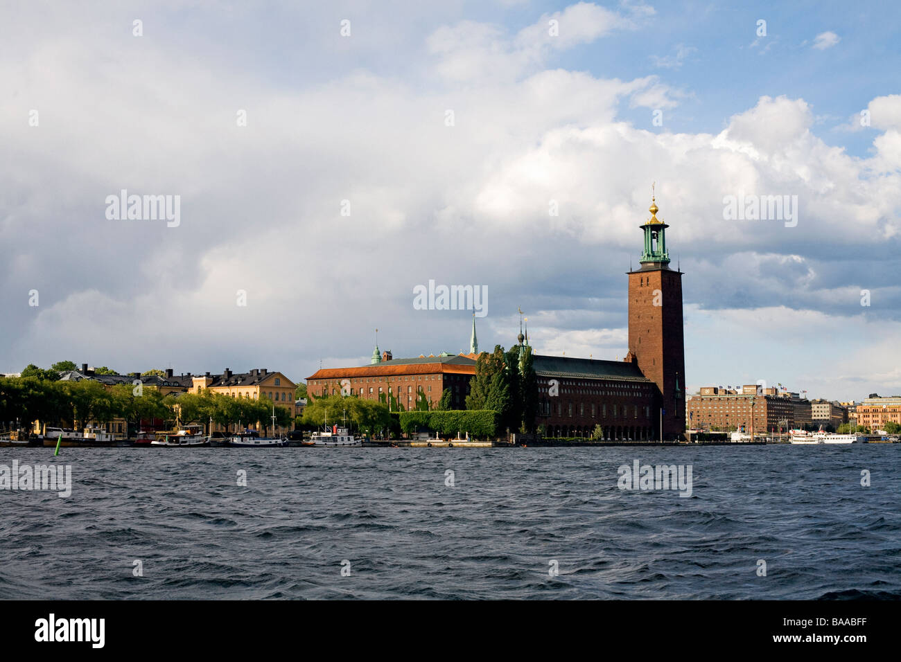 View of the Cityhall of Stockholm, Sweden. Stock Photo