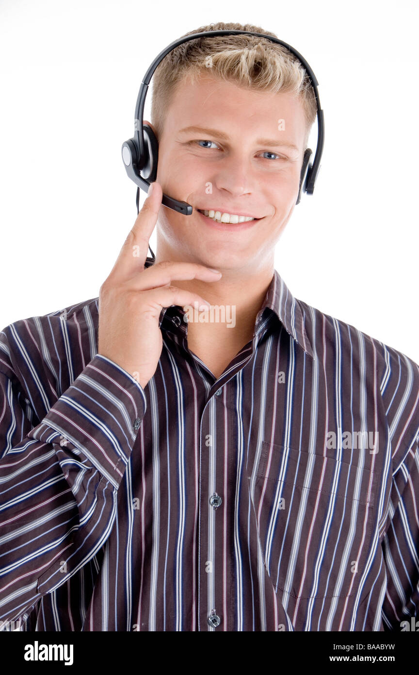 customer care executive communicating Stock Photo Alamy