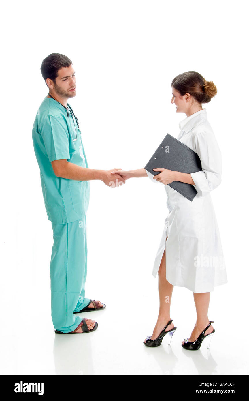 medical professionals shaking hands Stock Photo Alamy