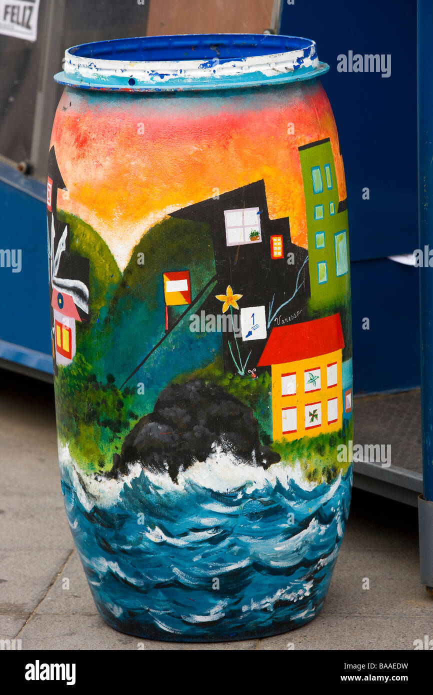 Trash can, Valparaiso, Chile Stock Photo Alamy