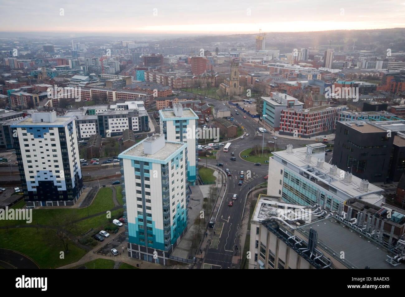 Blocks of flats in Sheffield City centre South Yorkshire England Stock