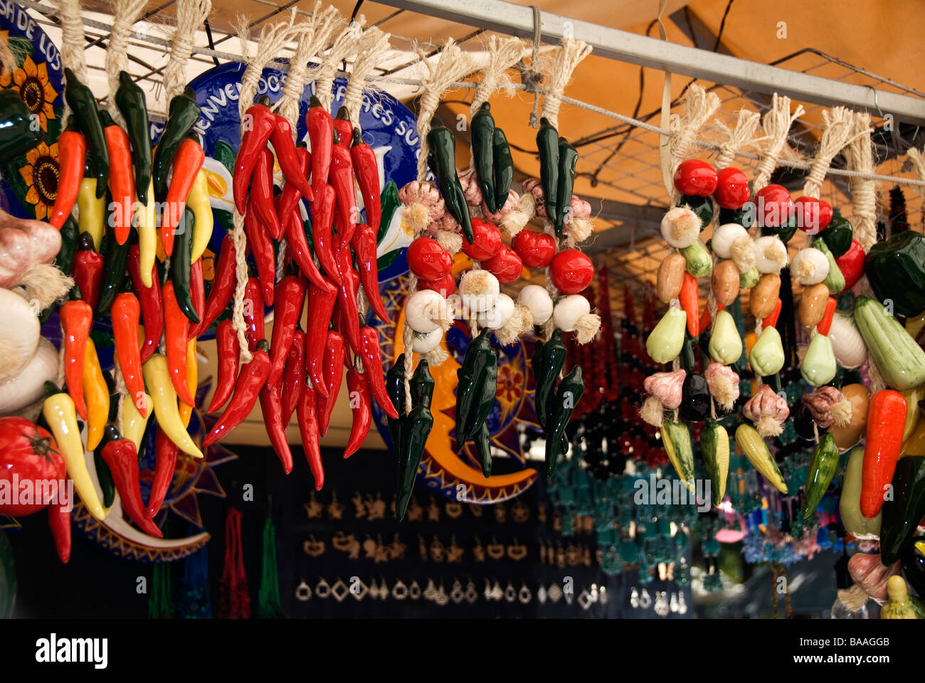 mexican handicrafts, chiles Stock Photo