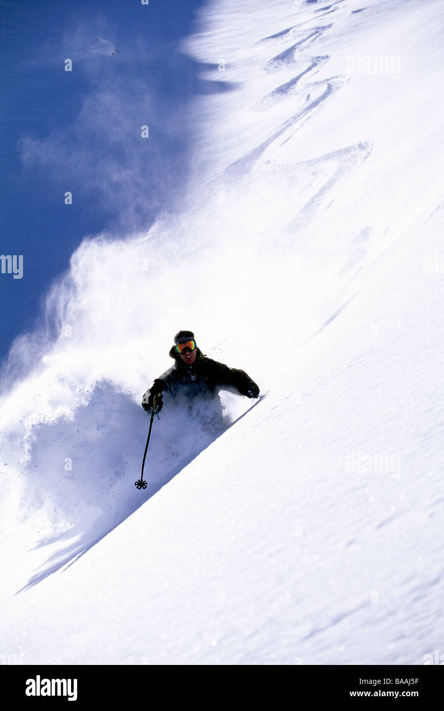 Man skiing in Colorado. Stock Photo