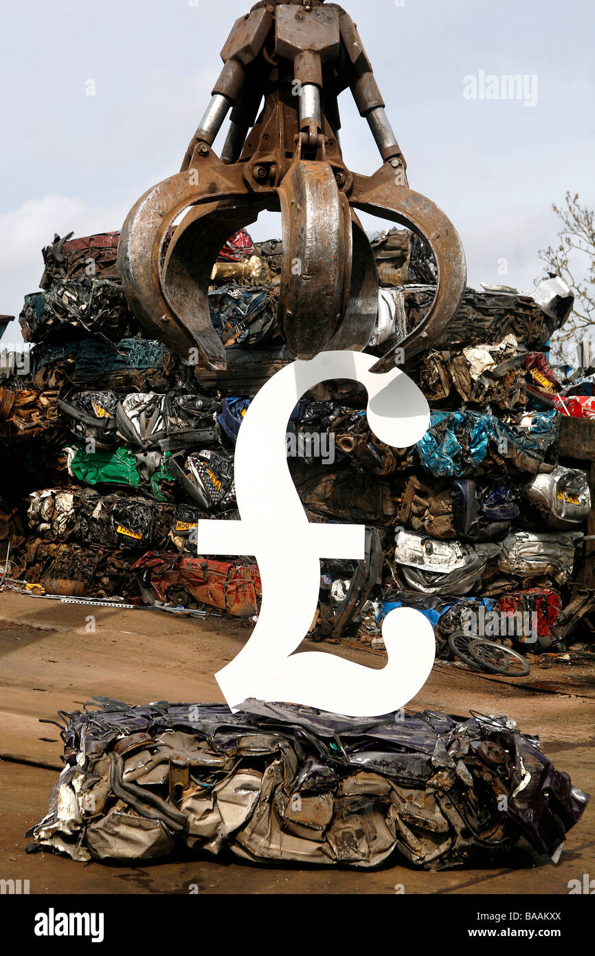 Car scrapyard, Exeter, Devon, UK Stock Photo Alamy