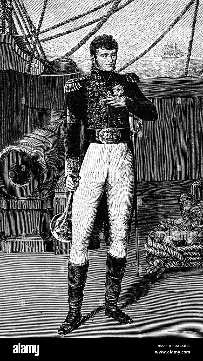 Bonaparte, Jerome, 15.11.1784 - 24.6.1860, King of Westphalia 1807 - 1813, full length, copper engraving after painting by Bezzuoli, Ajaccio, Artist's Copyright has not to be cleared Stock Photo