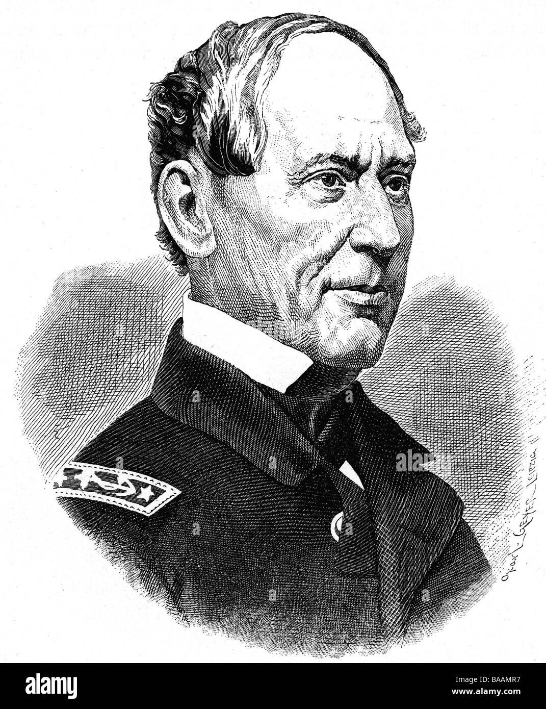 Farragut, David Glasgow, 5.7.1801 14.8.1870, US admiral, portrait