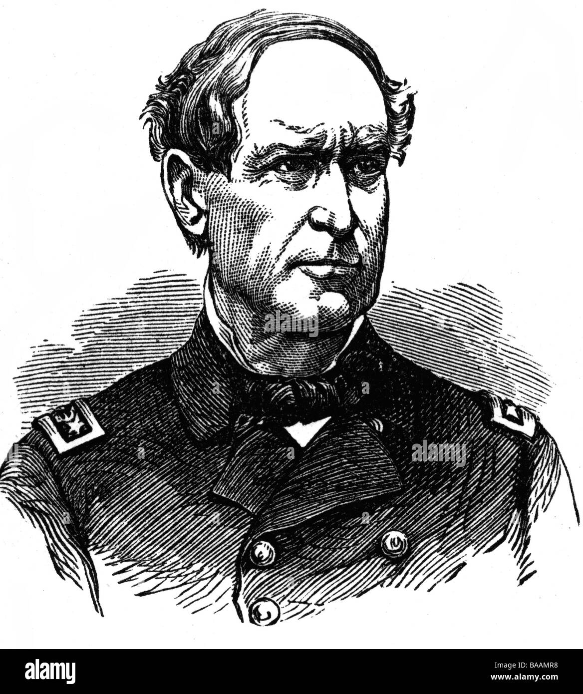 Farragut, David Glasgow, 5.7.1801 - 14.8.1870, US admiral, portrait, wood engraving, 19th century, Stock Photo