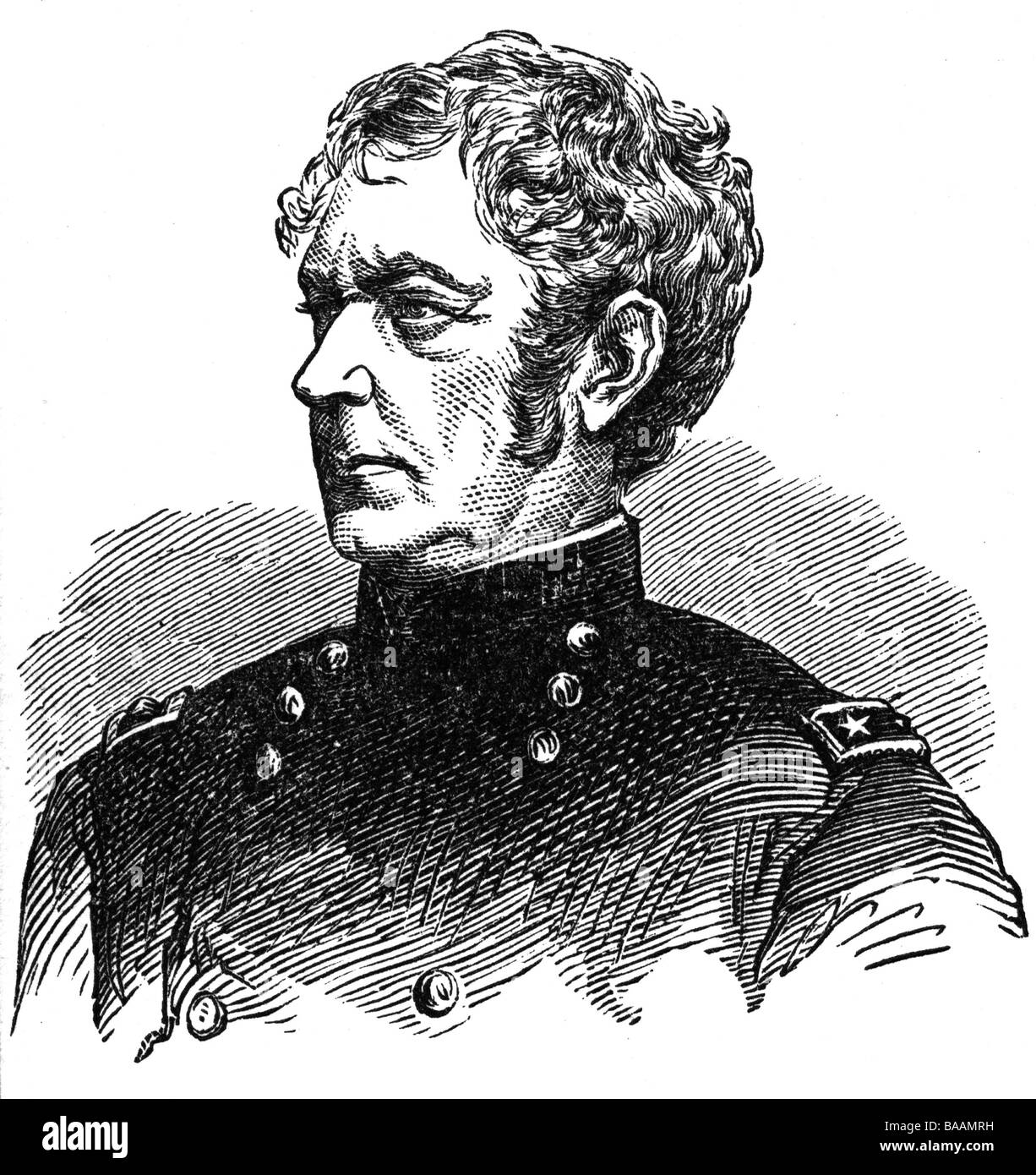 Hooker, Joseph, 13.11.1814 - 31.10.1879, American general, portrait, wood engraving, 19th century, , Stock Photo