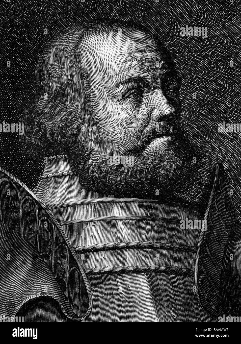 Berlichingen, Götz von, circa 1480 - 23.7.1562, German knight, portrait, history painting, wood engraving, 19th century, Stock Photo