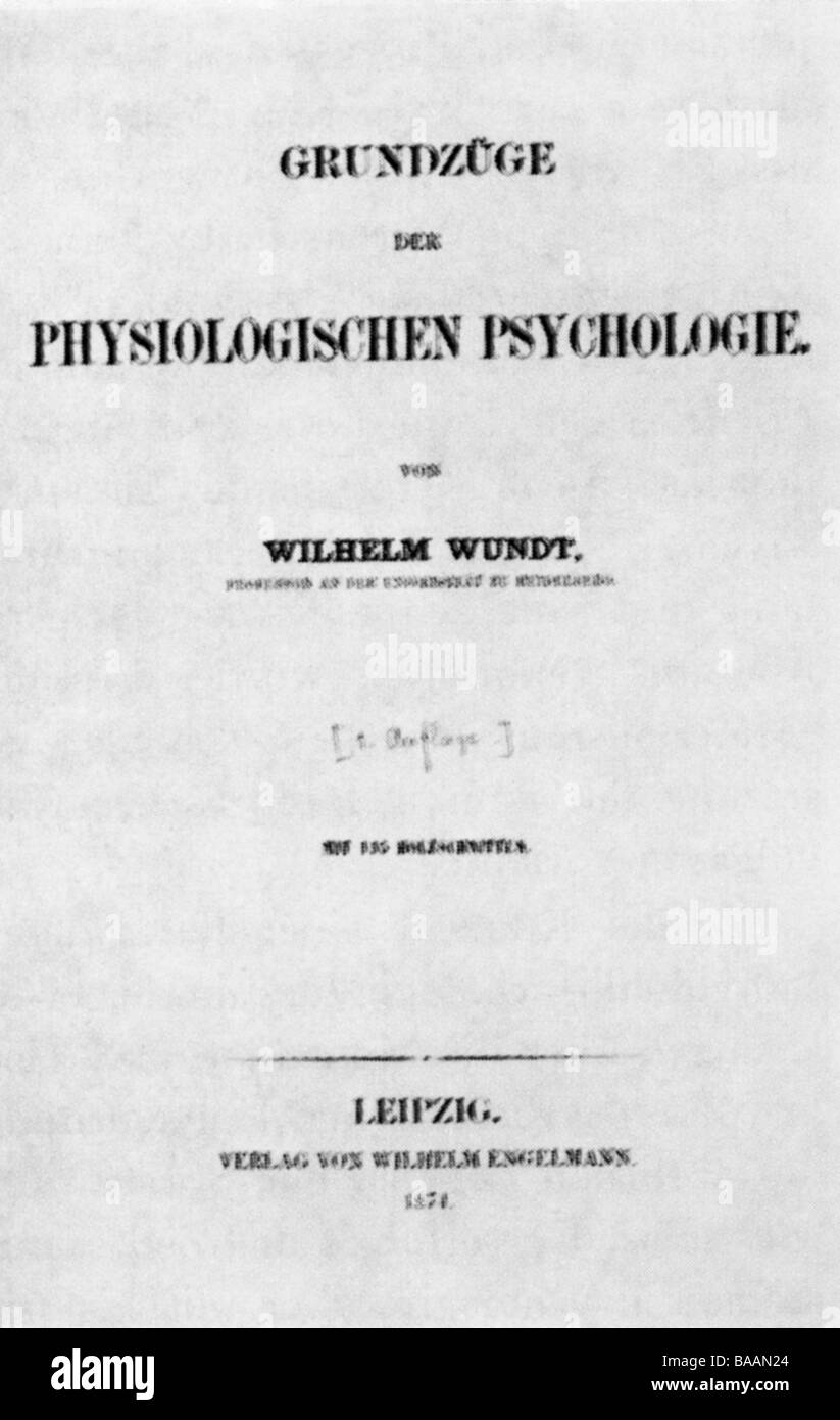 Wundt, Wilhelm, 16.8.1832 - 31.8.1920, German philosopher and psychologist, title side 'Grundzüge der physiologischen Psychologie', 1874, Stock Photo