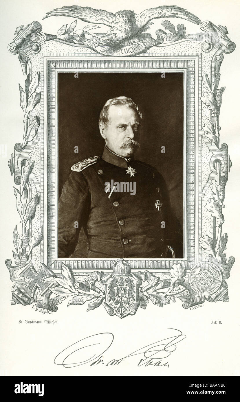 Roon, Albrecht Theodor von, 30.4.1803 - 23.2.1879, Prussian general, portrait, Johann Baptist Obernetter, Munich, 1879, , Stock Photo