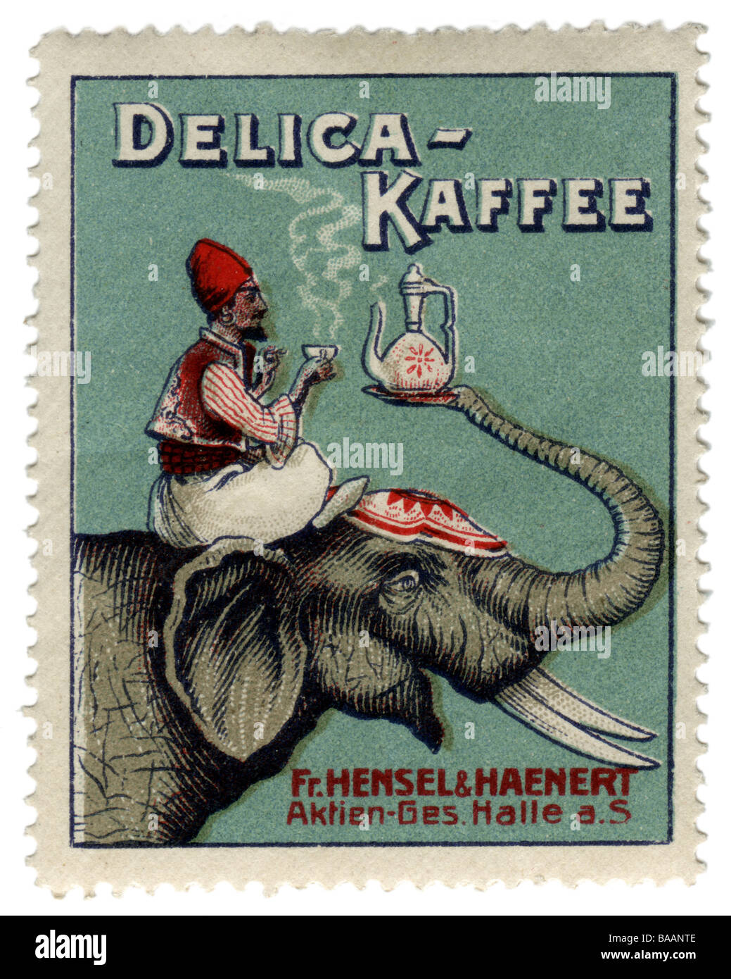 advertising, stamps, Delica Coffee, Hensel Haenert, Halle Saale, Germany,  circa 1910 Stock Photo - Alamy