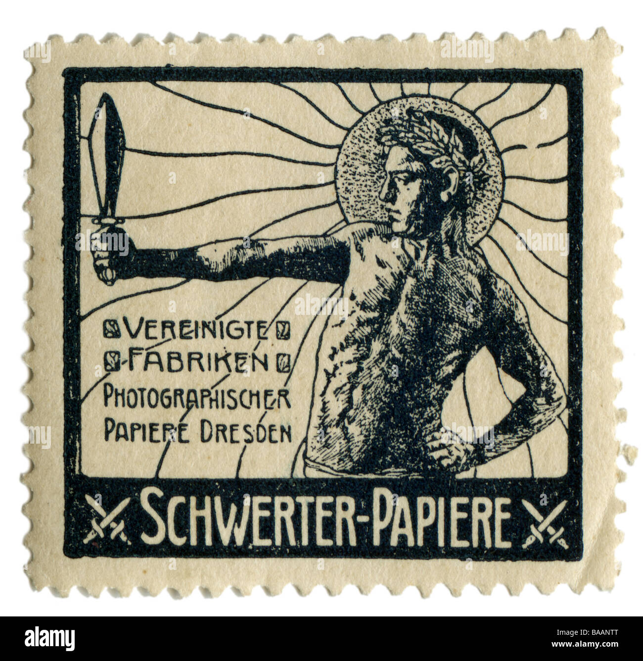 advertising, stamps, Schwerter Papiere, Dresden, Germany, circa 1910, Stock Photo